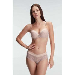 Arias Closet Destekli Balenli Kaplı Dantel Detaylı Sütyen Slip İç Çamaşırı Takımı