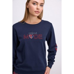 Kadın Uzun Kol T-Shirt ve Pantolon Takım ( 11579 )