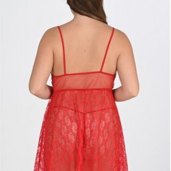 Arias Closet Büyük Beden Kırmızı Gecelik 3040