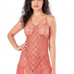 Arias Closet Mercan Kısa Tül Gecelik 4139