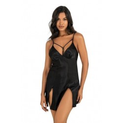 Arias Closet Siyah Kısa Saten Gecelik 8236