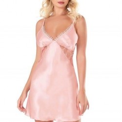 Aria's Closet Somon Kısa Saten Gecelik 8125