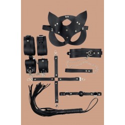 Arias Closet Siyah 7'li Deri Harness Fantezi Set
